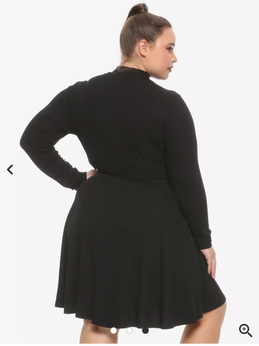 Hot Topic Black Long-Sleeve Witch Dress with Crescent Moon Cutout - Picture 3 of 6